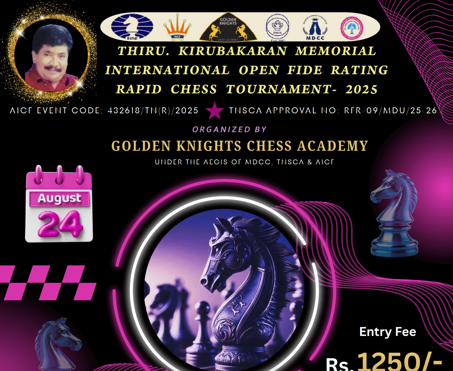 Rapid FIDE Rated Chess Tournament 2025 Madurai