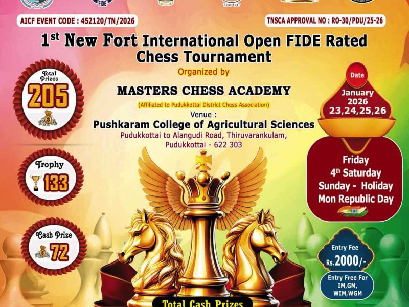 🏆 1st New Fort International Open FIDE Rated Chess Tournament 2026
