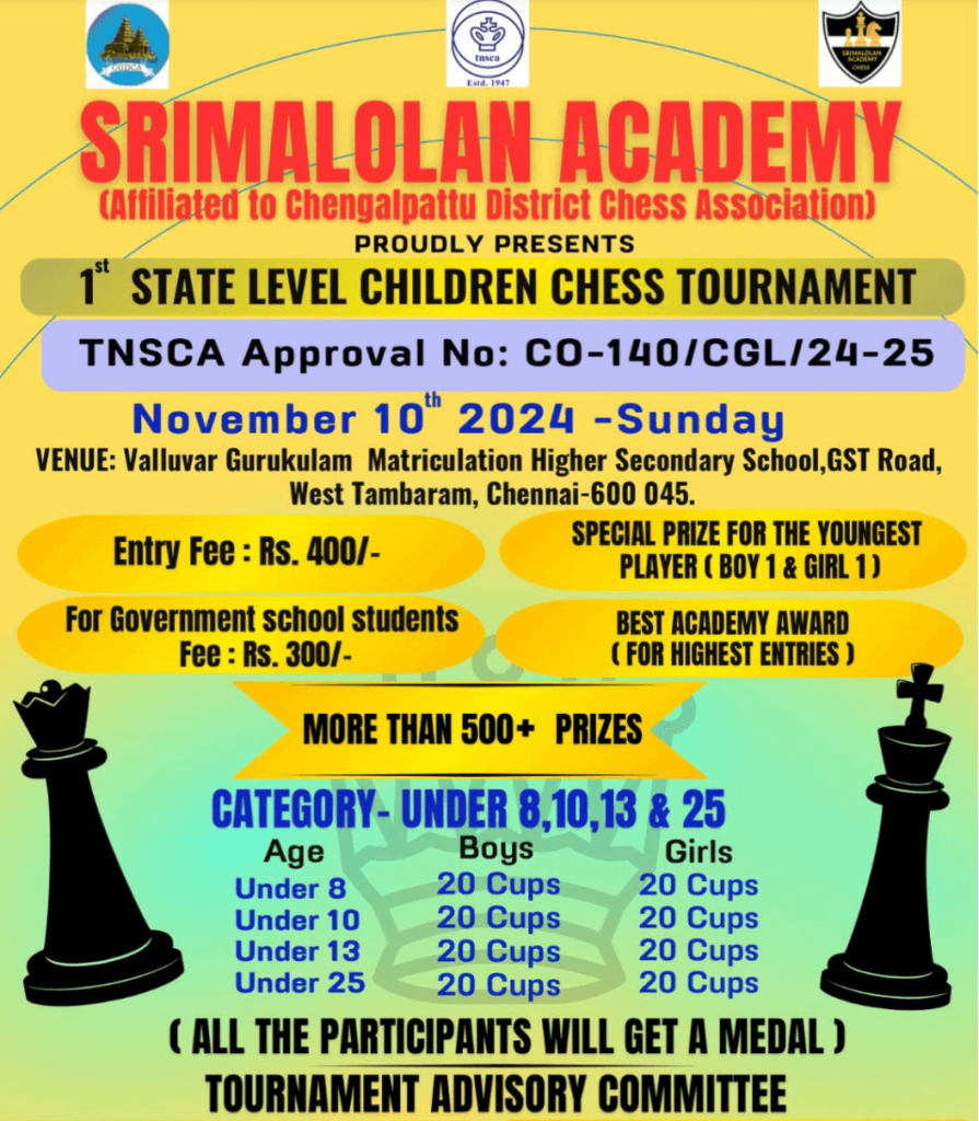 tamilnadu chess tournament 2024 tambaram