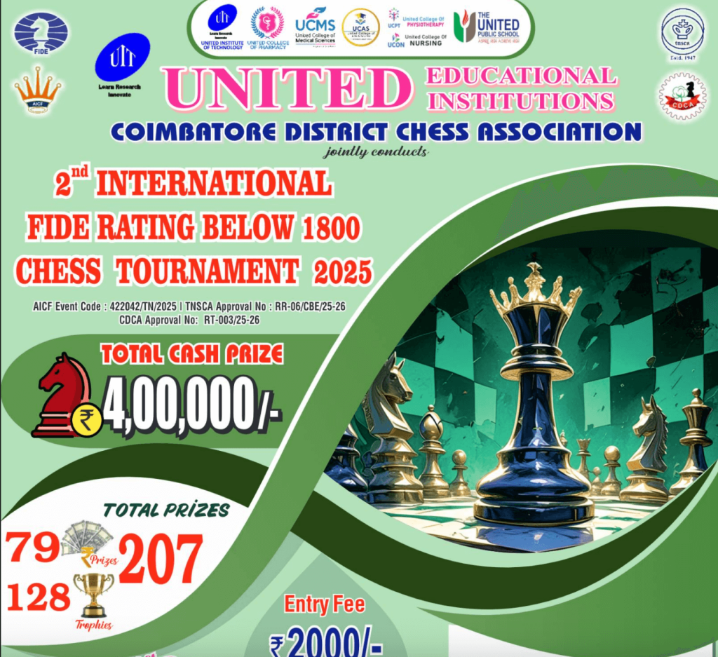 2nd International FIDE Rated Chess Tournament Coimbatore
