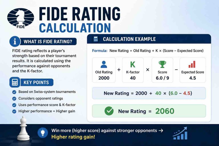 FIDE Rating Calculator for Chess Tournaments – Instant ELO Up & Down